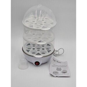 21 Eggs Electric Egg Cookers Boiler Dual Steamer Non Stick Hard Boiled Auto-Off
